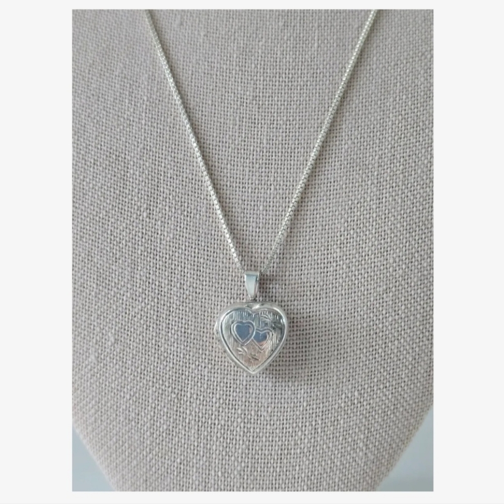 Silver Heart Locket Necklace